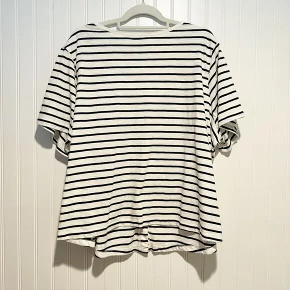 Old Navy White Navy Striped Slub Knit Top NEW Size 2X - Picture 7 of 7
